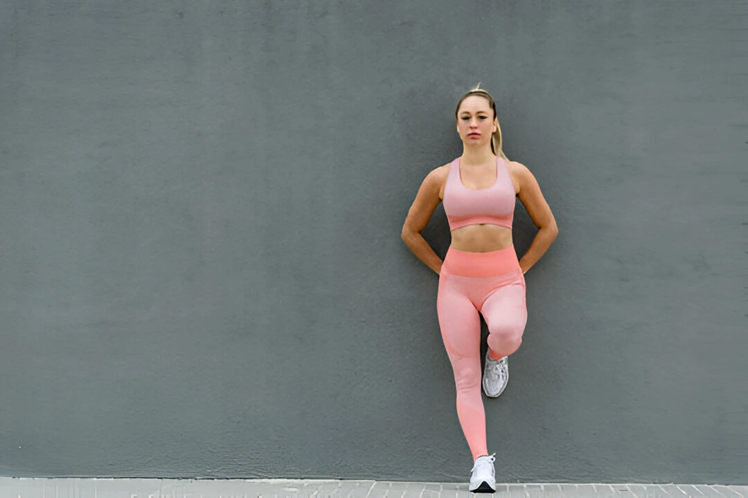 female athlete in sports wear and leggings